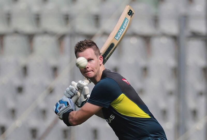 Australia's Steve Smith during a training session ahead of their first one-day international match against India, on Sunday, January 12. AP