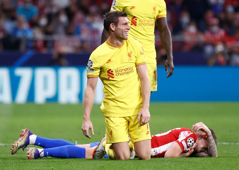 James Milner - 7: The 35-year-old used all his experience to make his mark in midfield and he combined nicely with Salah. He was unfortunate to be booked, which led to him being replaced by Oxlade-Chamberlain in the 63rd minute. Reuters