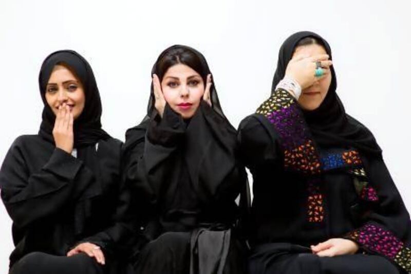 From left, Safa Al Hamed, Lulwah Al Homoud and Princess Reem Al Faisal, the founders of Cube Arts. Courtesy Cube Arts