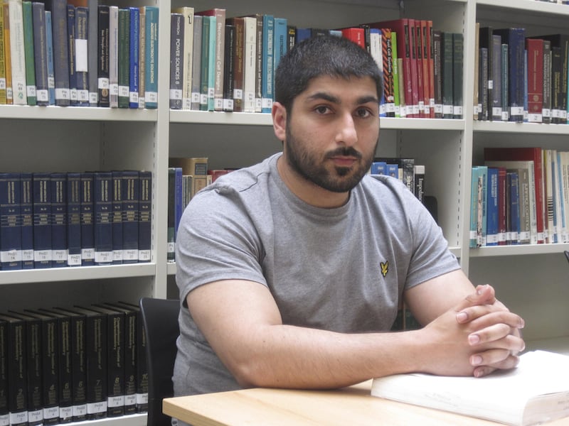 Ibrahim Ahmad, an Emirati PhD student at the University of Cambridge, Ibrahim Ahmad, who is researching graphene, a form of carbon, and its uses in industry. Photo by Daniel Bardsley