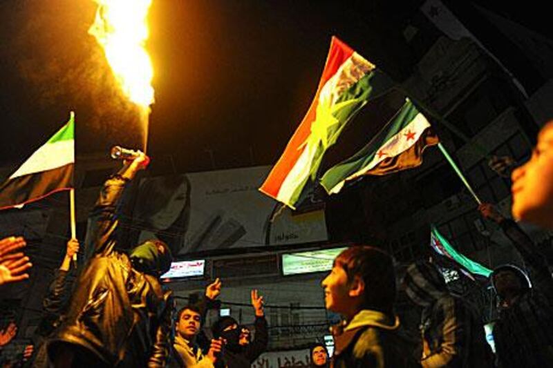 Syrians continue to show their opposition to President Bashar Al Assad in protests in Damascus on Wednesday.
