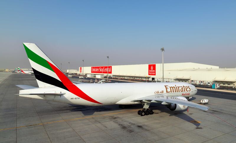 Emirates SkyCargo suspended operations at its DWC hub in April 2020 due to the pandemic. Photo: Emirates SkyCargo