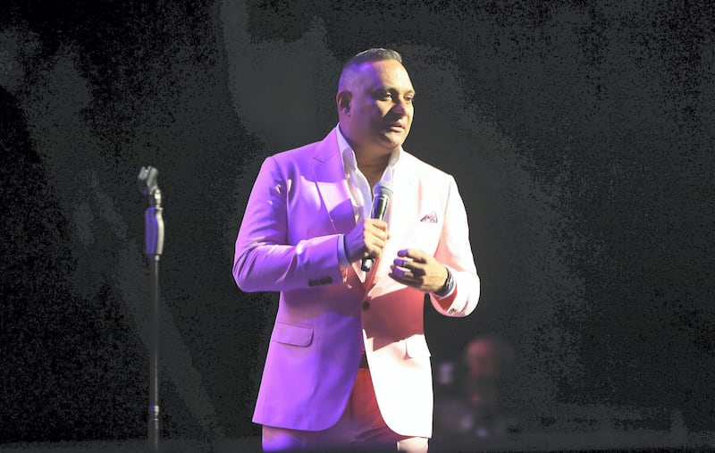 DUBAI ,  UNITED ARAB EMIRATES , JUNE 06 – 2019 :- Russell Peters , stand-up comedian and actor performing at the new Coca Cola Arena, City Walk in Dubai. ( Pawan Singh / The National ) For News/Online/Instagram