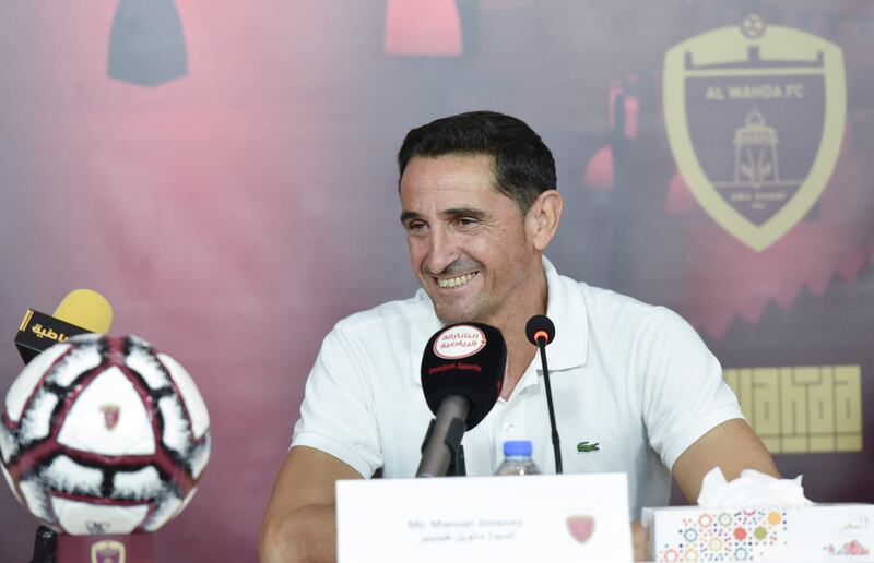 Manuel Jimenez's first spell at Al Wahda was ended following the Covid-19 outbreak. Photo: Al Wahda Football Club