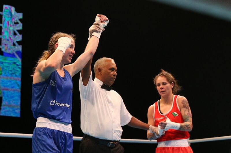 Charley-Sian Davison celebrates her victory. Getty