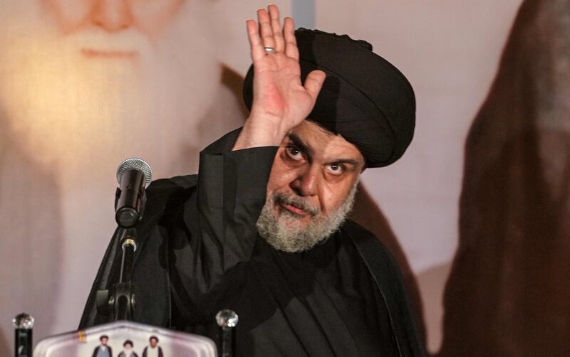 Iraqi Shiite cleric Moqtada Al Sadr in the southern Iraqi city of Najaf. AFP