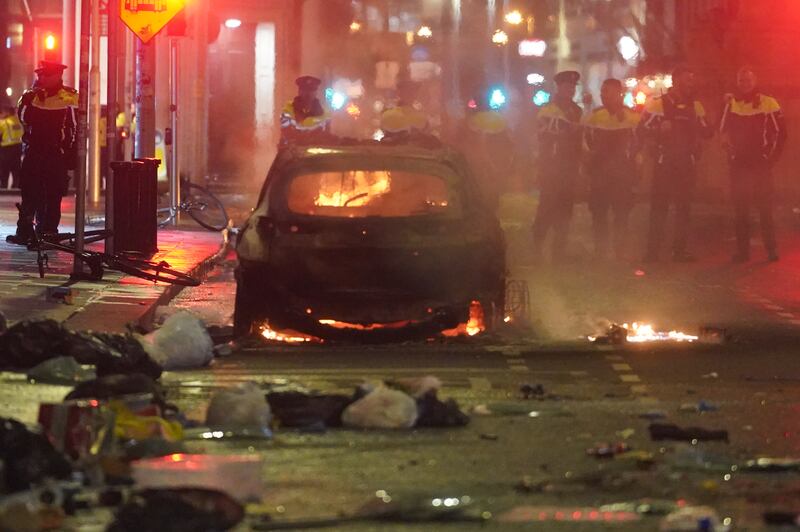Parnell Street in Dublin city centre after the violent scenes. PA