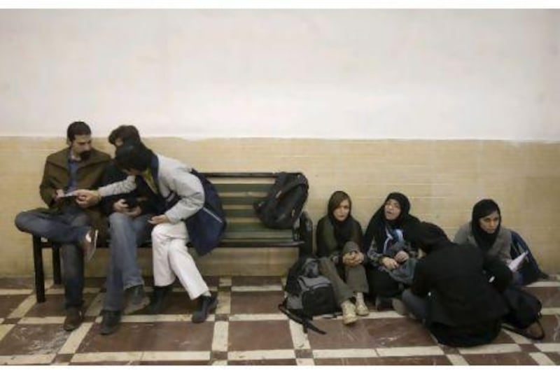 Male and female university students may find themselves in separate classes, laboratories, canteens and buses when they return to study in September. Morteza Nikoubazl / Reuters