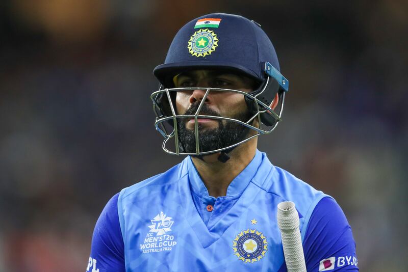 India's Virat Kohli walks off the field. AP