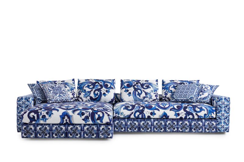 A sofa from Dolce & Gabbana's new Home Collection. Photo: Dolce & Gabbana