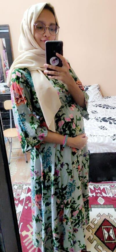 Nadhiya Abid wants to travel home to UAE to give birth to her first child. Courtesy: Mustafa Sayed