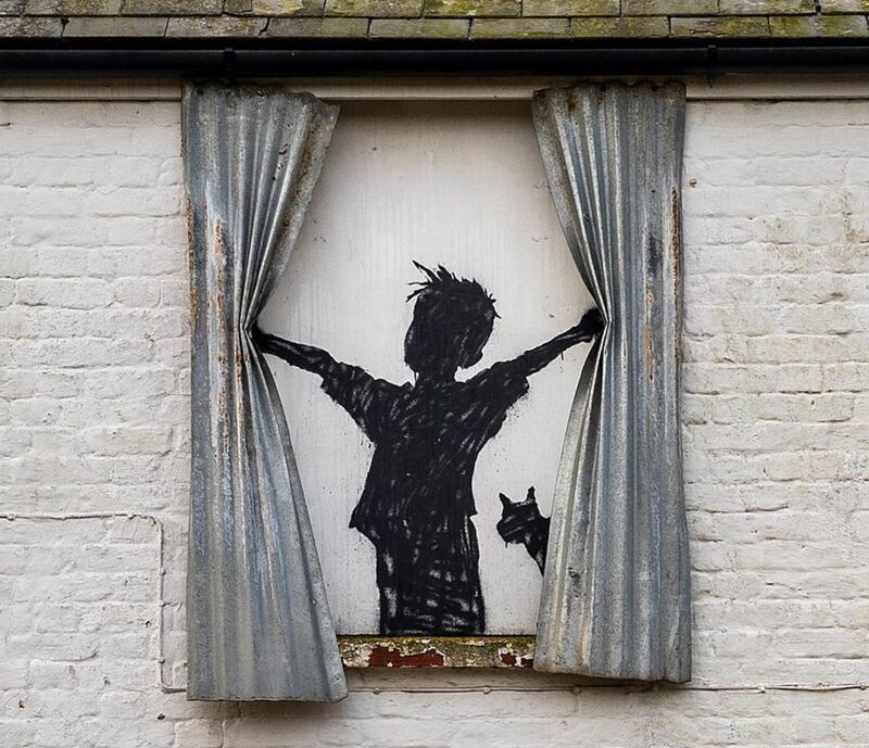 A photo from Banksy's Instagram account of his work in Herne Bay, Kent, before it was demolished. PA