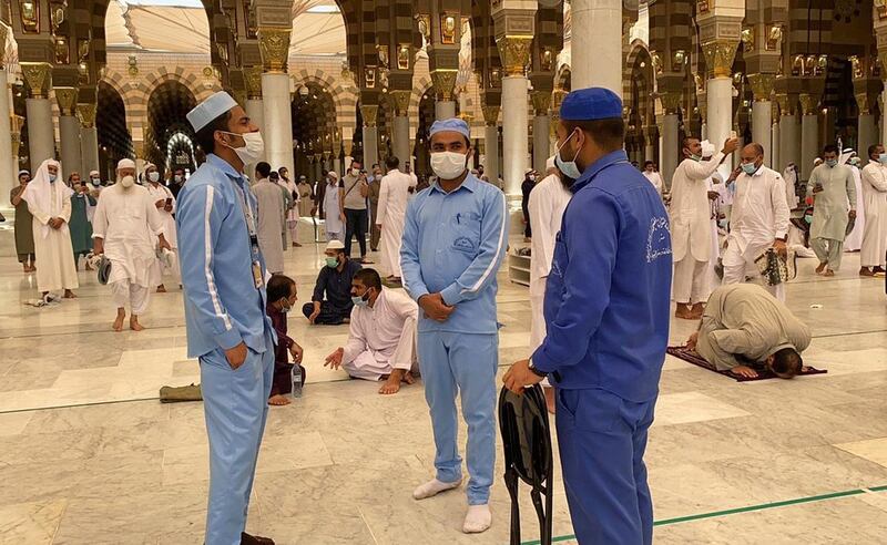 Mask-clad worshippers flocked to Saudi mosques that reopened nationwide Sunday -- except in the holy city of Mecca.  AFP