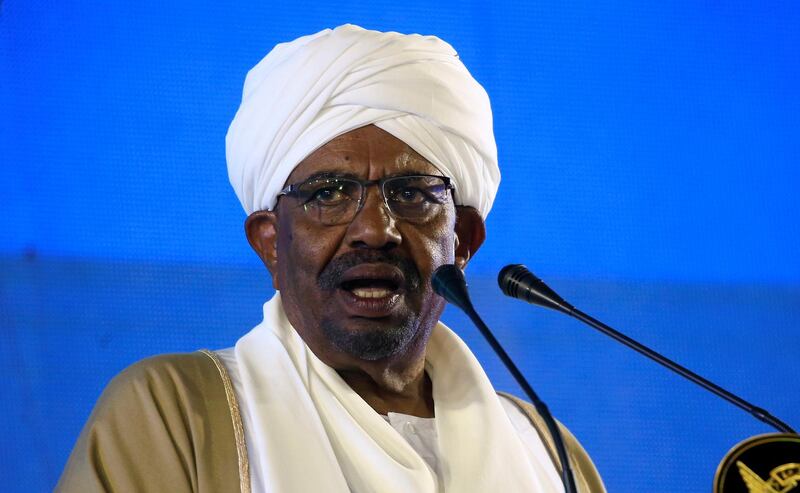 Sudan's President Omar al-Bashir addresses the nation on the eve of the 63rd Independence Day anniversary at the Presidential Palace in Khartoum, Sudan December 31, 2018. REUTERS/Mohamed Nureldin Abdallah
