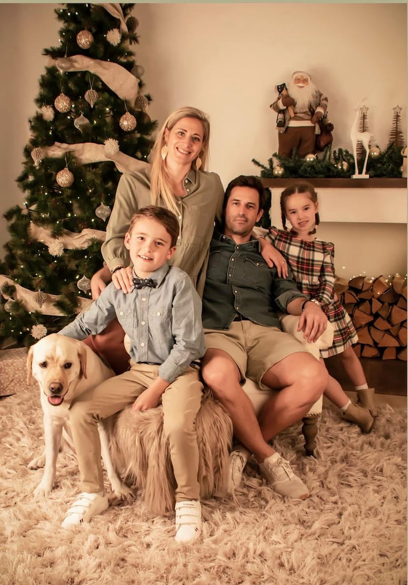 Victor with his mum, dad, sister and dog, Sam. The family, who are from Belgium, have lived in Dubai for 10 years. Photo: Astrid Verly
