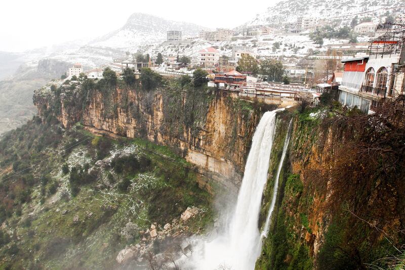 Snow covers the town of Jezzine in southern Lebanon. Reuters