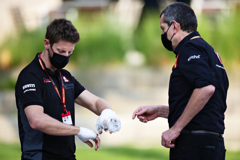 Romain Grosjean said his hands are still full healed yet. Getty