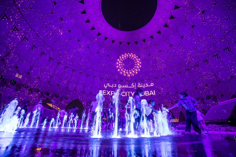 The theme of the colourful display was 'Reveal' and it was designed to celebrate the first day of the site’s new incarnation as Expo City Dubai.