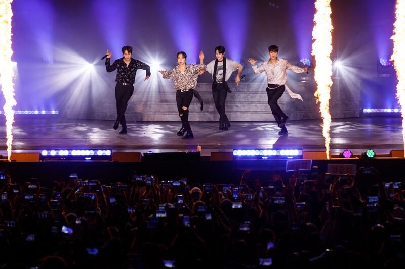 South Korean boy band Highlight perform at Expo 2020 Dubai. Christophe Viseux / Expo 2020 Dubai
