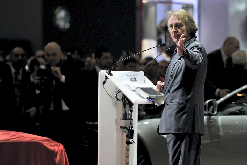 GENEVA, SWITZERLAND - MARCH 05:  Ferrari Chairman Luca Cordero di Montezemolo delivers a speech during the 83rd Geneva Motor Show on March 5, 2013 in Geneva, Switzerland. Held annually the Geneva Motor Show is one of the world's five most important auto shows with this year's event due to unveil more than 130 new products.  (Photo by Harold Cunningham/Getty Images)