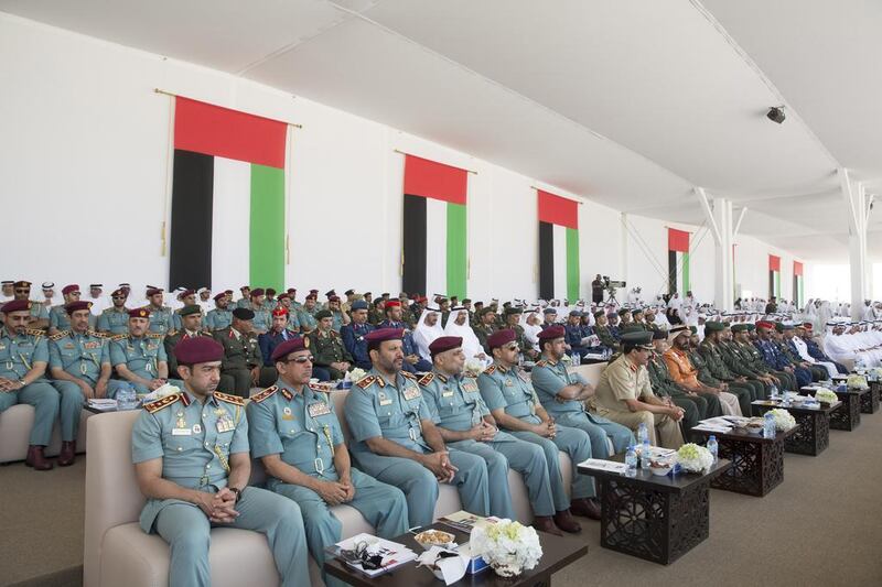 Sheikh Mohamed bin Tahnoon Al Nahyan  and others attend the ceremony. Ryan Carter / Crown Prince Court of Abu Dhabi