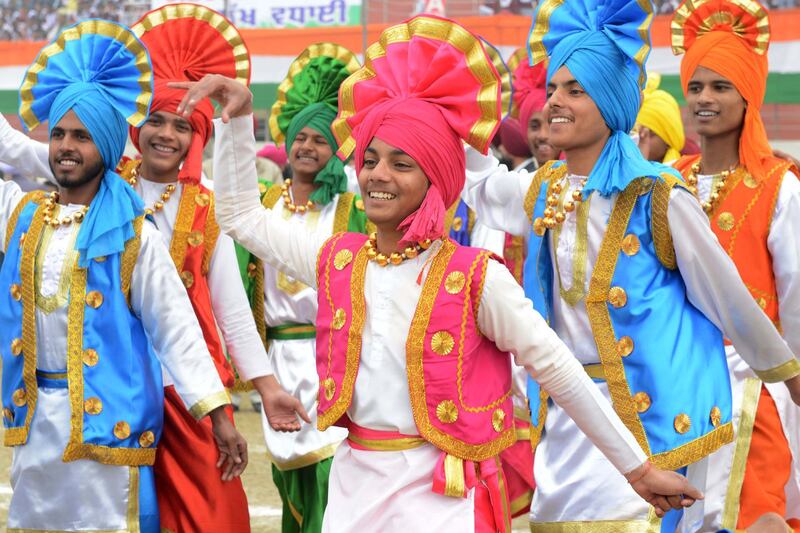 A dance troupe performs at Republic Day celebrations in Amritsar. Narinder Nanu / AFP