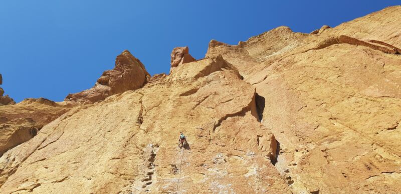 Rock climbing at Smith Rock State Park in Oregon. Rosemary Behan