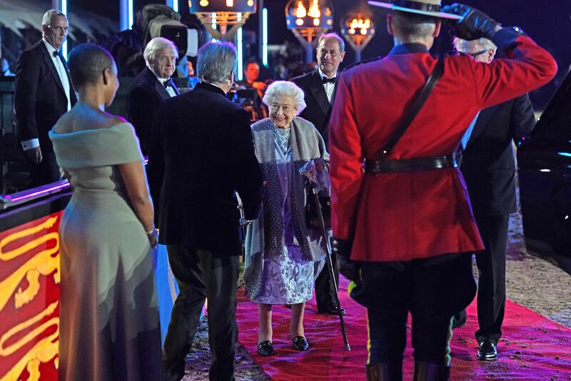 Queen Elizabeth II, with Prince Edward, Earl of Wessex, meets Alan Tichmarsh and Adjoa Andoh in Windsor. Getty Images