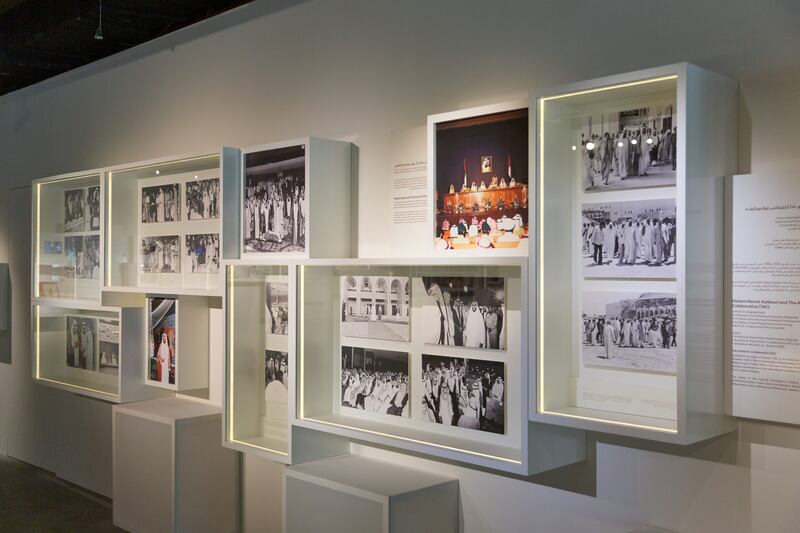 The Al Mujamma exhibition tells the story of Abu Dhabi Cultural Foundation through interactive archival footage and materials. Photo: Abu Dhabi Cultural Foundation