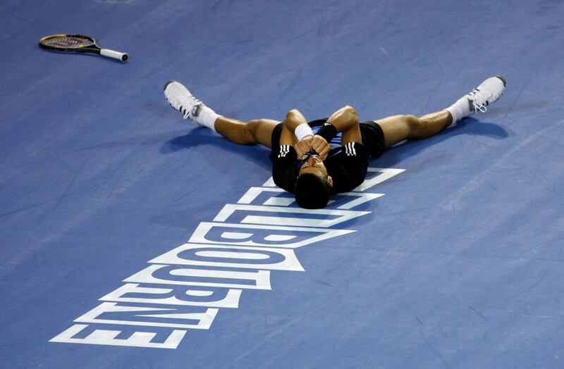 2008: Novak Djokovic beats Jo-Wilfried Tsonga 4–6, 6–4, 6–3, 7–6 to win the Australian Open.