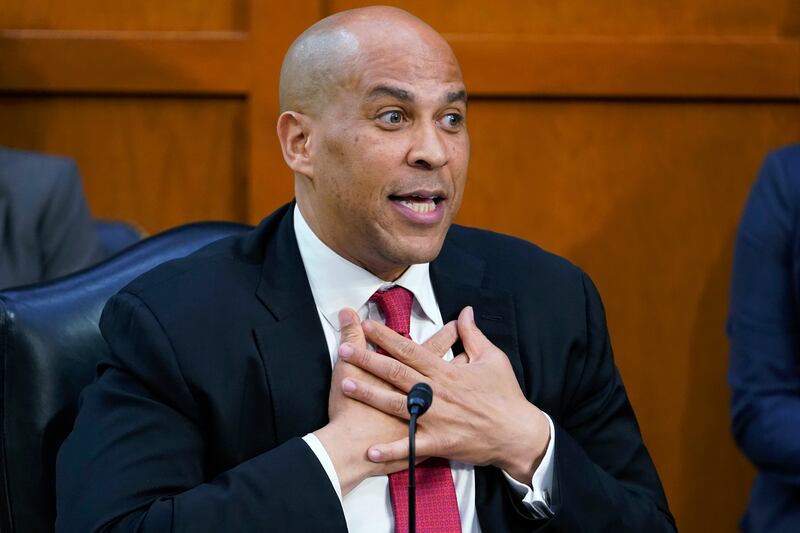 US Senator Cory Booker delivers a widely praised speech opposing his Republican colleagues’ harsh questioning of Ms Brown Jackson. AP