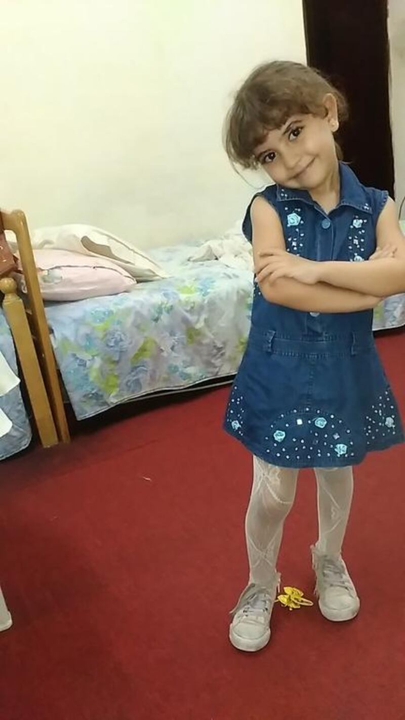 Manal Al Sarsi, age 4, was killed by a fall from her Fujairah home. Courtesy Al Sarsi family