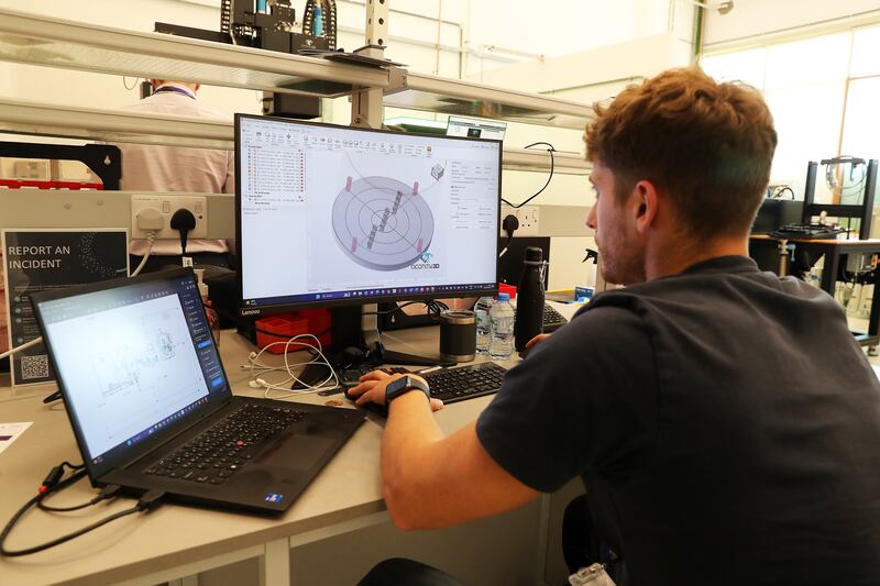 Inside the 3D-printing lab at the Technology Innovation Institute in Abu Dhabi