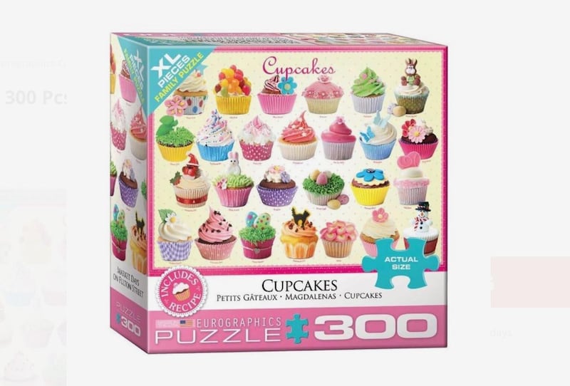 Eurographics Cupcakes puzzle, 300 pieces made from recycled board and printed with vegetable based ink, Dh99, from www.virginmegastore.ae