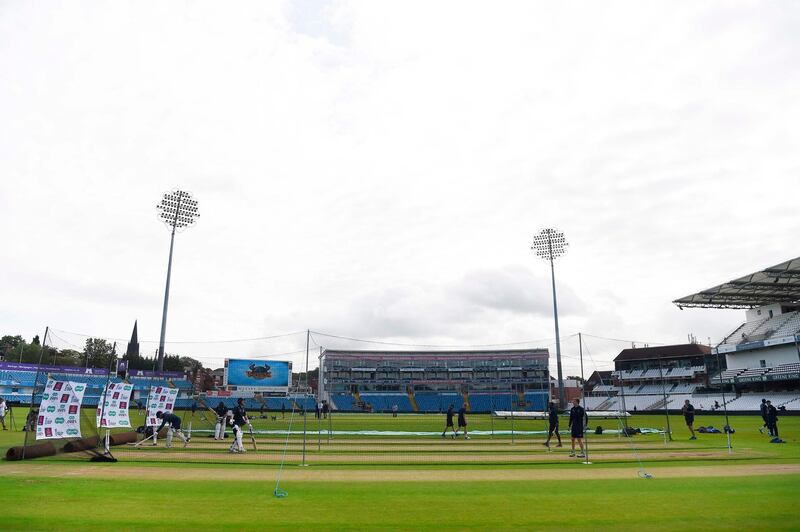 England players take part in a practice session at Headingley. AFP