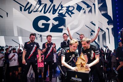 G2 Esports celebrate their victory at the Blast World Premier Final in 2022. They have returned to defend their title. Photo: Blast