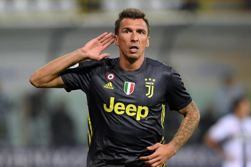 Mario Mandzukic celebrates scoring Juventus' first goal. Reuters