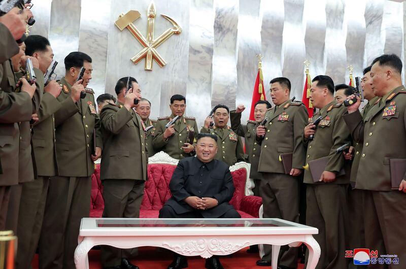 North Korean leader Kim Jong Un at a ceremony to mark the 67th anniversary of the Korean War ceasefire in Pyongyang. AFP