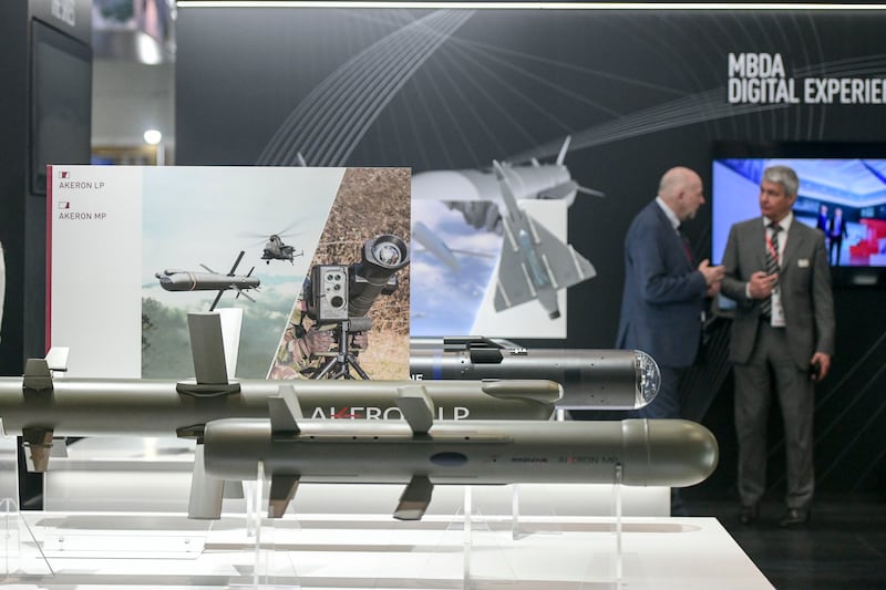 A combat missile system on display
