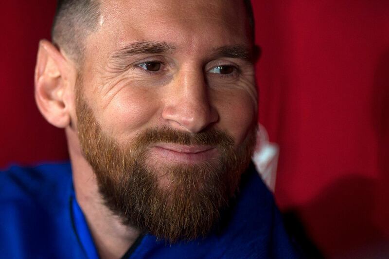 Barcelona's Argentine forward Lionel Messi smiles before the match. AFP