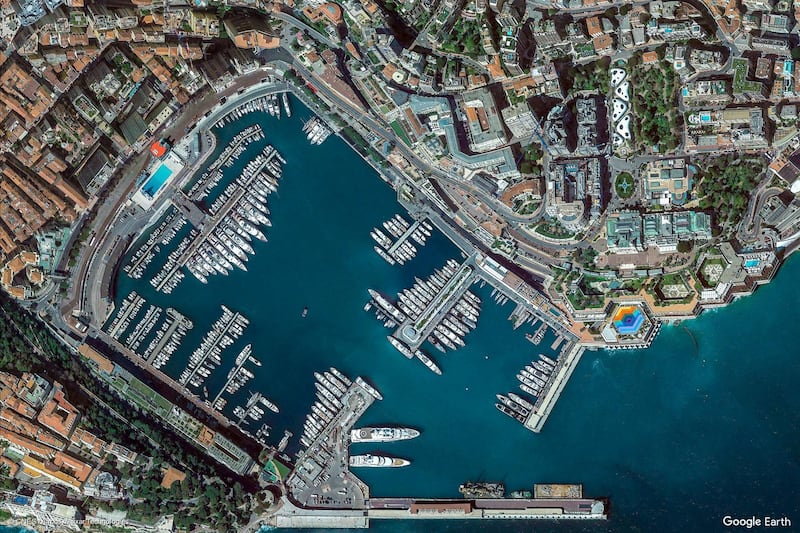 Monaco, France. Maxar Technologies / Google