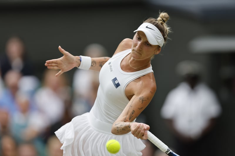 Marketa Vondrousova defeated Ons Jabeur 6-4, 6-4 to win the Wimbledon title. EPA