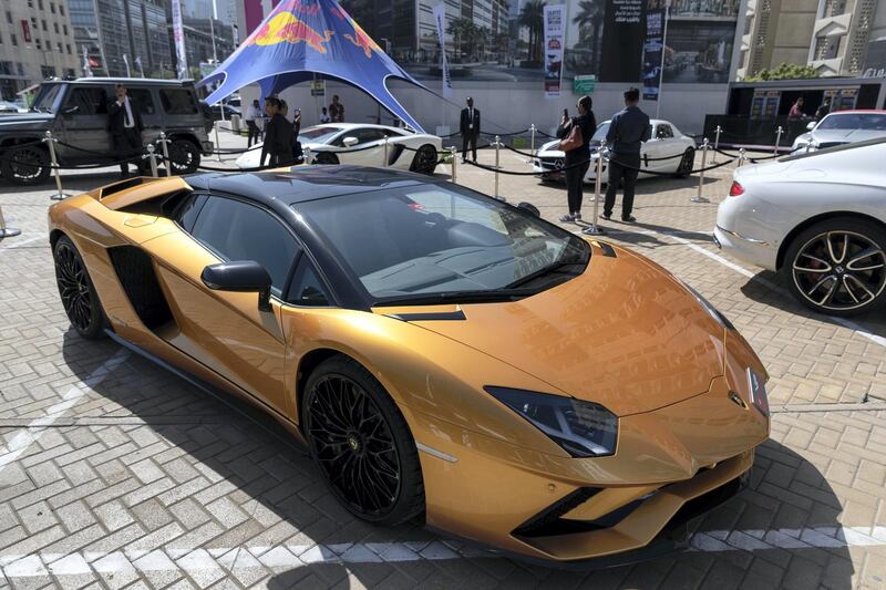 DUBAI, UNITED ARAB EMIRATES. 12 November 2019. Super cars and luxury models at the Dubai Motor Show opening day. (Photo: Antonie Robertson/The National) Journalist: Nic Webster. Section: National.
