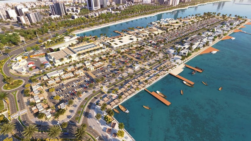 Construction is underway to transform Mina Zayed into a top tourist and commercial destination. Courtesy: Department of Municipalities / Modon