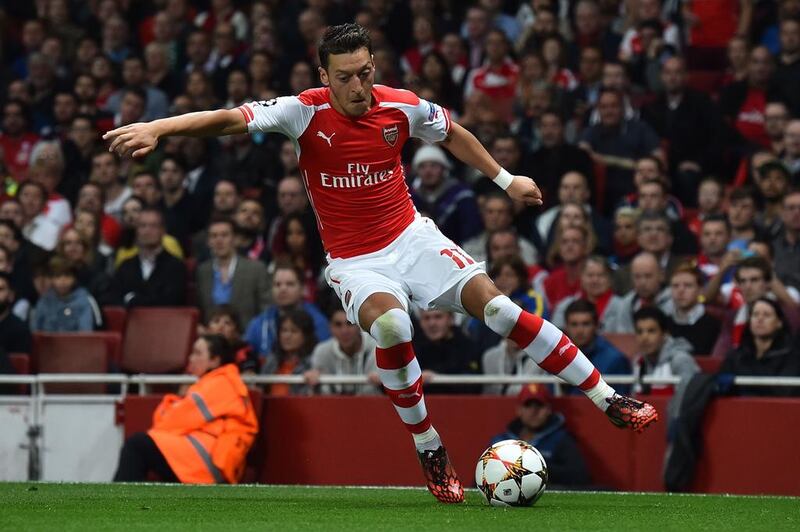 Arsenal's Mesut Ozil hasn't played since an October 5 injury. Ben Stansall / AFP