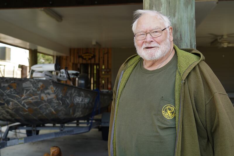 Sumter Moore, 82, in front of his home on Pawleys Island. Mr Moore's family has had property on the island since 1943. Willy Lowry / The National