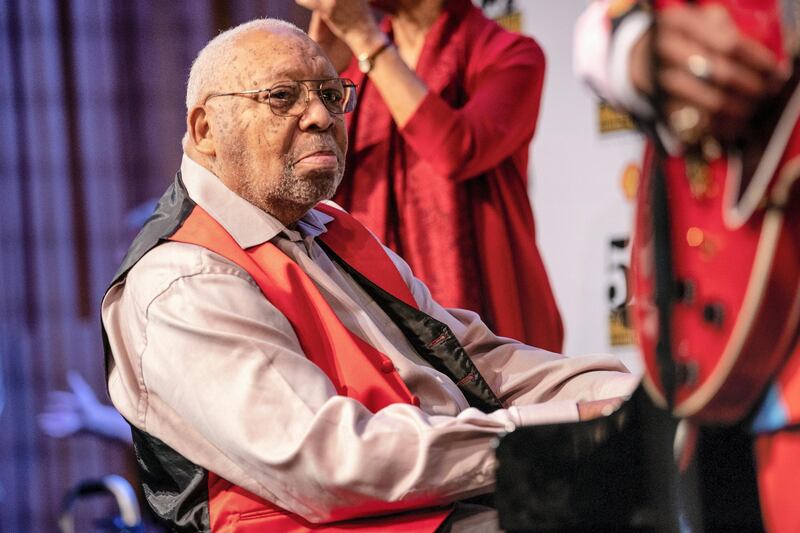 NEW ORLEANS, LOUISIANA - JANUARY 15: Ellis Marsalis Jr. performs at the New Orleans Jazz & Heritage Festival press conference at George and Joyce Wein Jazz & Heritage Center on January 15, 2019 in New Orleans, Louisiana. (Photo by Josh Brasted/Getty Images)