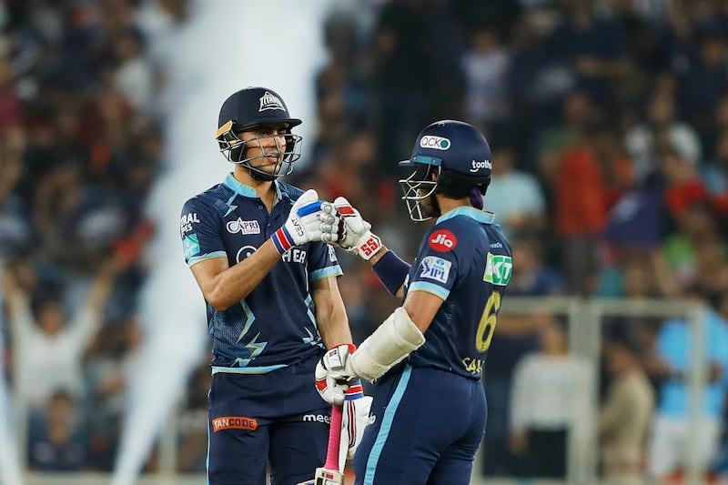 Shubman Gill, left, guided Gujarat Titans to victory in the chase. Sportzpics for IPL