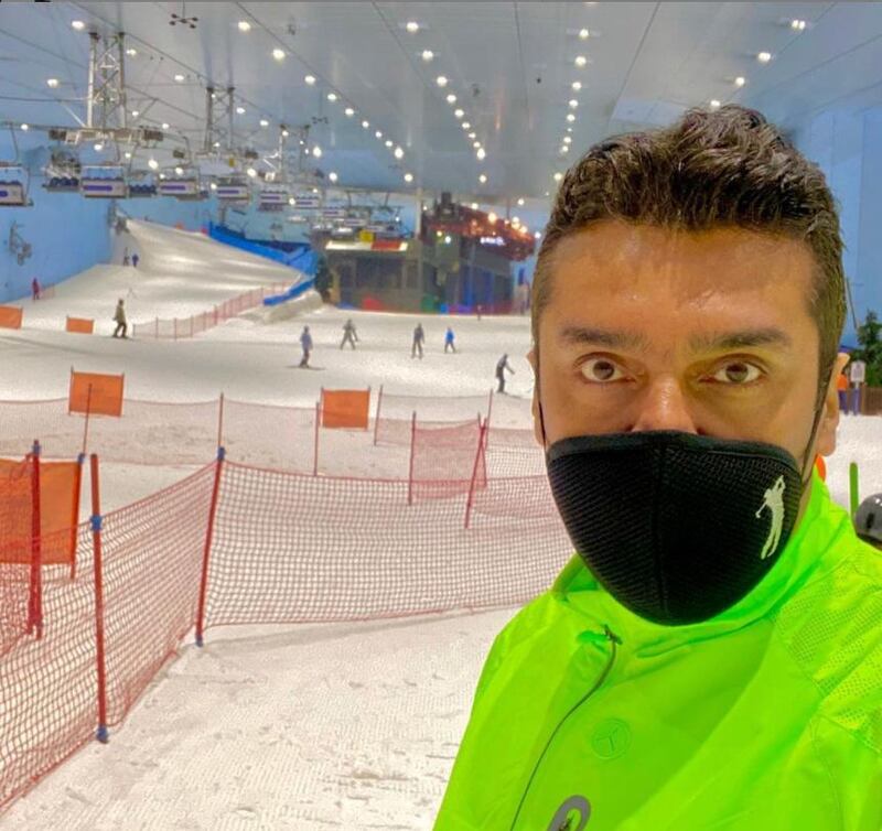 Fakhr-e-Alam in Ski Dubai at Mall of the Emirates. 