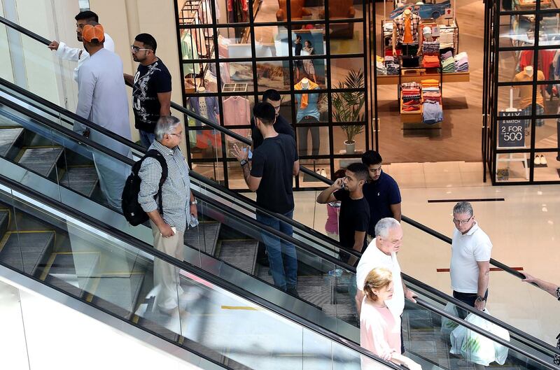 DUBAI , UNITED ARAB EMIRATES , JUNE 16 – 2018 :- People doing shopping and spending their time with family and friends on Eid Al Fitr holiday at Dubai Mall in Dubai.  ( Pawan Singh / The National )  For News. Story by Patrick